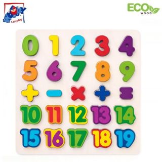 - Woody 90069 Eko koka attīstošā puzle Mācamies matemātiku un skaitļus bērniem 3+ 30x30cm