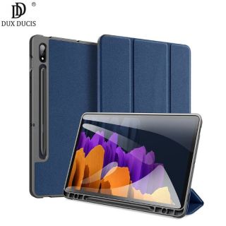 - Dux Ducis Domo sērijas Daudzfunkcionāls Maks ar statīvu un Miega gudru funkciju planšetdatoram Samsung Galaxy Tab S7+ T970  /  T976 Tumši zils