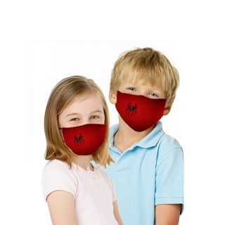 - Bērnu 6+ Antibakteriāla 2-slāņu Mazgājama Cieši pieguļoša sejas maska ar Sudraba joniem Red Spider sarkans