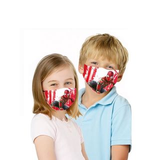 - Bērnu 6+ Antibakteriāla 2-slāņu Mazgājama Cieši pieguļoša sejas maska ar Sudraba joniem Super Spider
