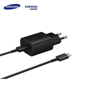 Samsung EP-TA800 25W PD 3.0 Super Fast Type-C Plug 3A Lādētājs + Type-C Vads Melna EU Blister