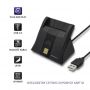 Qoltec 50643 ID Karšu / Smart ID Card USB 2.0 Plug & Play ar 85cm Vadu Lasītājs Melns