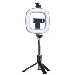 - CP X1 LED 16cm Uzlādējama Selfie Lampa ar BT Pulti & Rokturi + Grīdas statīvu 20-90cm + Telefona stiprinājums
