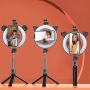 CP X1 LED 16cm Uzlādējama Selfie Lampa ar BT Pulti & Rokturi + Grīdas statīvu 20-90cm + Telefona stiprinājums