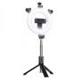 CP X5 LED 16cm Uzlādējama Selfie Lampa ar BT Pulti & Rokturi + Grīdas statīvu 20-90cm + Telefona stiprinājums