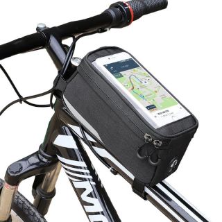 - Wozy 6BK Ūdensizturīga Velo rāmja fiksācijas Soma ar stiprinājumu Telefonam 6.5'' max 1L Melna