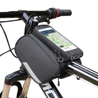 - Wozy 7BK 3-Daļīga Ūdensizturīga Velo rāmja fiksācijas Soma ar stiprinājumu Telefonam 6.5'' max 1.5L Melna
