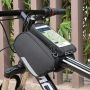 Wozy 7BK 3-Daļīga Ūdensizturīga Velo rāmja fiksācijas Soma ar stiprinājumu Telefonam 6.5'' max 1.5L Melna