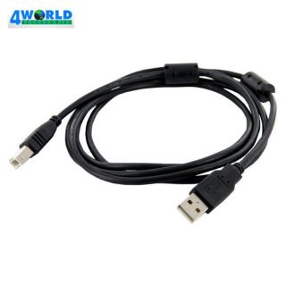 - 4World 05351 USB 2.0 A-plug AM-BM Printera vads Kabelis 1.4m Melns