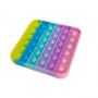 Riff POP IT Silikona Anti-Stresa Rotaļa Kvadrāta formas 13x13cm Varavīksnes krāsā