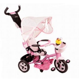 - Riff F95941 2in1 Children's Tricycle Stroller with a comfortable control handle for parents Pink rozā