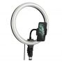 CRZB10-A01 26cm Led Selfie WEB Stream Grīdas statīva USB Vada Lampa ar Pulti un Telefona Stiprinājumu Melna