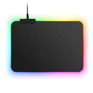 - Pasure RS-02 Gumijota auduma Spēļu Peles paliknis USB RGB krāsu LED apgaismojums 25x35cm Melns