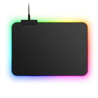 - Pasure RS-02 Gumijota auduma Spēļu Peles paliknis USB RGB krāsu LED apgaismojums  25x35cm  Melns