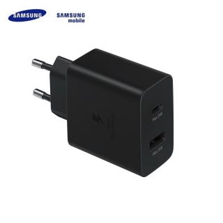 Samsung EP-TA220MBE 35W 3A Duo Type-C un USB Ligzdu PD 3.0 Super Ātrs Lādētājs Melns EU Blister