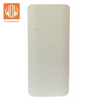 - WoW PW20 Lielas ietilpības Power Bank 20000mAh Pārnēsājams akumulātors 3x USB 5V 1A / 2.1A + Led Lukturis Balta  /  Zila