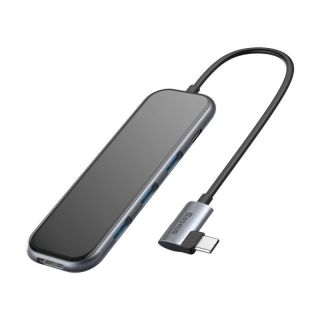 - Multi-funkcionāls Hub USB-C Type-C uz 3x USB 3.0  /  Hdmi 4K  /  USB-C Type-C Plug Adapteris