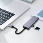 iKaku KSC-274 Type-C USB-C Adapteris Hub iekārta 2x USB 3.0 HDMI 4K SD  /  Micro SD Karšu slotiem Sudraba