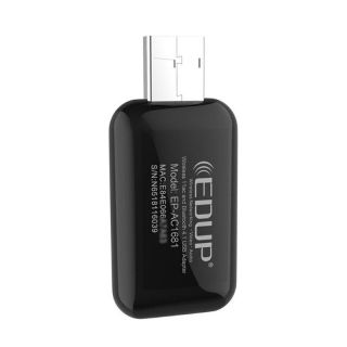 - Edup EP-AC1681 2in1 USB WiFi Divu joslu 2.4/5.8Ghz 1200Mbps 11AC Wireless & Bluetooth 4.1 Adapteris Melns