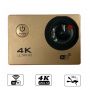 Riff SPK-1 Ultra HD 4K 16Mpix Wi-Fi Sporta Kamera ar 2'' LCD Pulti & 8x Fiksācijas komplektu Zelta