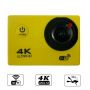 Riff SPK-1 Ultra HD 4K 16Mpix Wi-Fi Sporta Kamera ar 2'' LCD Pulti & 8x Fiksācijas komplektu Dzeltena