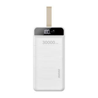 - DuDao K8s Mega ietilpības 30000mAh Power Bank Lādētājs 3x USB izejām & multi 3x portu ieejām + led lukturis Balta