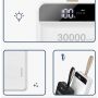 DuDao K8s Mega ietilpības 30000mAh Power Bank Lādētājs 3x USB izejām & multi 3x portu ieejām + led lukturis Balta