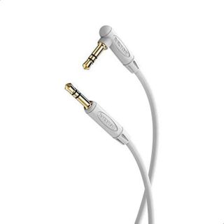 - Borofone BL4 Premium Aux Ligzdas 3.5mm spraudnis uz 3.5mm leņķa spraudnis Stereo Audio 2m Kabelis Pelēks