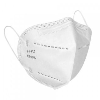 - WE FFP2  CE2834  Sertificēta 5-slāņu Aizsargājoša Sejas maska Respirators Komforta forma  2gab  Balta