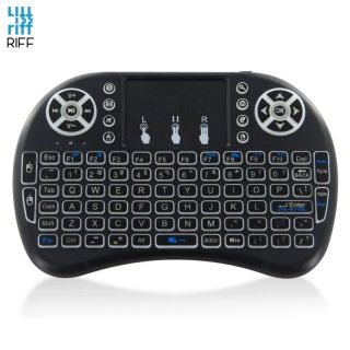 - Riff MK-1 Mini Bluetooth Klaviatūra ar apgaismojumu priekš Smart TV / Telefona / Datora  Android / iOS / Windows  Melna