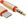 KIN KY-126 USB-C Type-C uz 3.5mm Audio savienojumu AUX Vads ar Mikrofona līniju Zelta