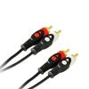 Aksesuāri datoru/planšetes - Libox LB020 2x RCA uz 2x RCA Audio Vads 3m apzeltīti konektori Melna 