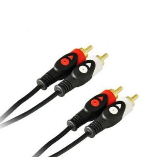 - Libox LB020 2x RCA uz 2x RCA Audio Vads 3m apzeltīti konektori Melna