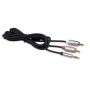 Libox LB0092 3.5mm Premium Stereo Jack uz 2x RCA Audio Vads 1.5m 24K apzeltīti konektori Melna