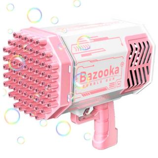 - Riff Bazooka 88 stobru Burbuļu Pistole priekš iekštelpu bērnu prieku svētkiem un ārtelpu spēlēm Rozā