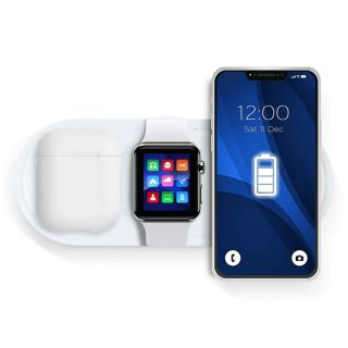 - CP X6W 3in1 in1 15W Bezvadu Magsafe Qi Lādētājs Statīvs priekš iPhone Watch Airpods un citām ierīcēm Balts