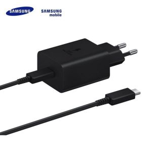 Samsung EP-T4510XBE 45W USB-C Lizgdas PD 3.0 Ātrs lādētājs + 5A USB-C 1.8m Vads Melna EU Blister