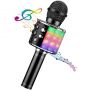 Riff WS-858 Karaoke Bērnu & Vecāku Prieka Efektu Mikrofons ar skaļruņiem & Ierakstu Micro USB AUX Melns