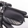 5Ahoo 3-Daļīga Ūdensdroša Velo rāmja fiksācijas soma 2x 1.2L ar noņemamu telefona maku stiprinājumu 18.59.53.5cm Melna