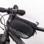 5Ahoo 3-Daļīga Ūdensdroša Velo rāmja fiksācijas soma 2x 1.2L ar noņemamu telefona maku stiprinājumu  18.59.53.5cm  Melna
