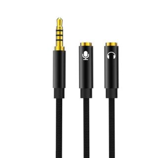 - XO NB-R197 Aux Vada Adapteris 2x 3.5mm Ligzda Audio & Mikrofons uz 3.5mm Spraudnis 20cm
