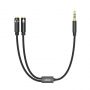 XO NB-R197 Aux Vada Adapteris 2x 3.5mm Ligzda Audio & Mikrofons uz 3.5mm Spraudnis 20cm