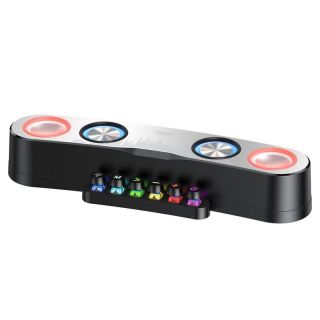 - XO F36 Bluetooth 5.0 Gaismas Skaļrunis ar mehāniskām pogām 10W 2x 5W + Micro SD + AUX + FM Radio Melns