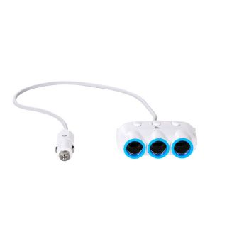 - C1 150W Auto 12 / 24V Ligzdas sadalītājs uz 3 ligzdām + vads + 2x USB 2.4A Melns