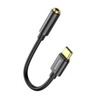 - L54 USB-C uz 3.5 mm Ligzda AUX Adapteris DAC 24 bit 48 KHz Melna