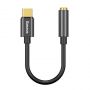 L54 USB-C uz 3.5 mm Ligzda AUX Adapteris DAC 24 bit 48 KHz Melna
