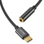 L54 USB-C uz 3.5 mm Ligzda AUX Adapteris DAC 24 bit 48 KHz Melna