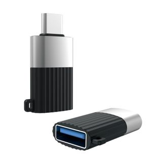 - XO NB149-F Vada Adapteris OTG Konverteris no USB 3.0 ligzda uz USB-C spraudnis Melns