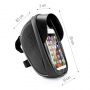 Wozy 16BK Ūdensdroša Velo Stūres rāmja soma ar skārienjūtīgu Touch Caurspīdīgu kabatu telefonam 6.5'' max 1L Melna