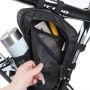 Wozy 23BK Dubultas Fiksācijas Ūdesdroša velo priekšējā rāmja fiksācijas soma + Pudeles turētājs 1.5L Melna